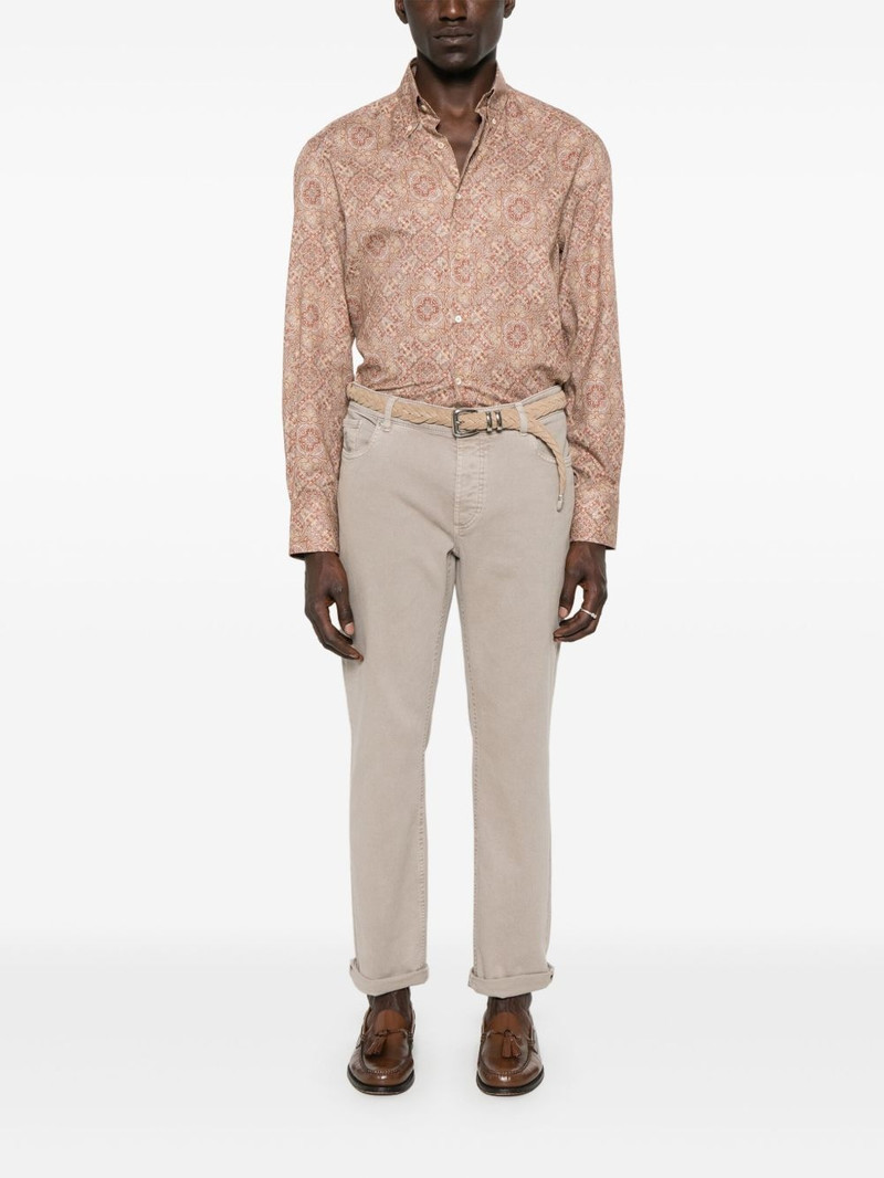 Brunello Cucinelli logo-embroidered jeans outlook