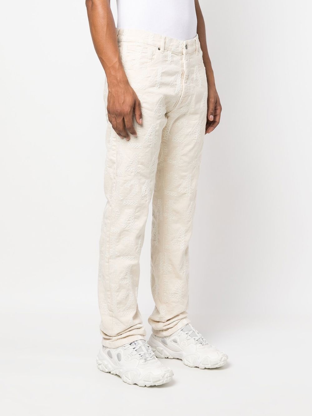 bleach-wash straight-leg jeans - 3