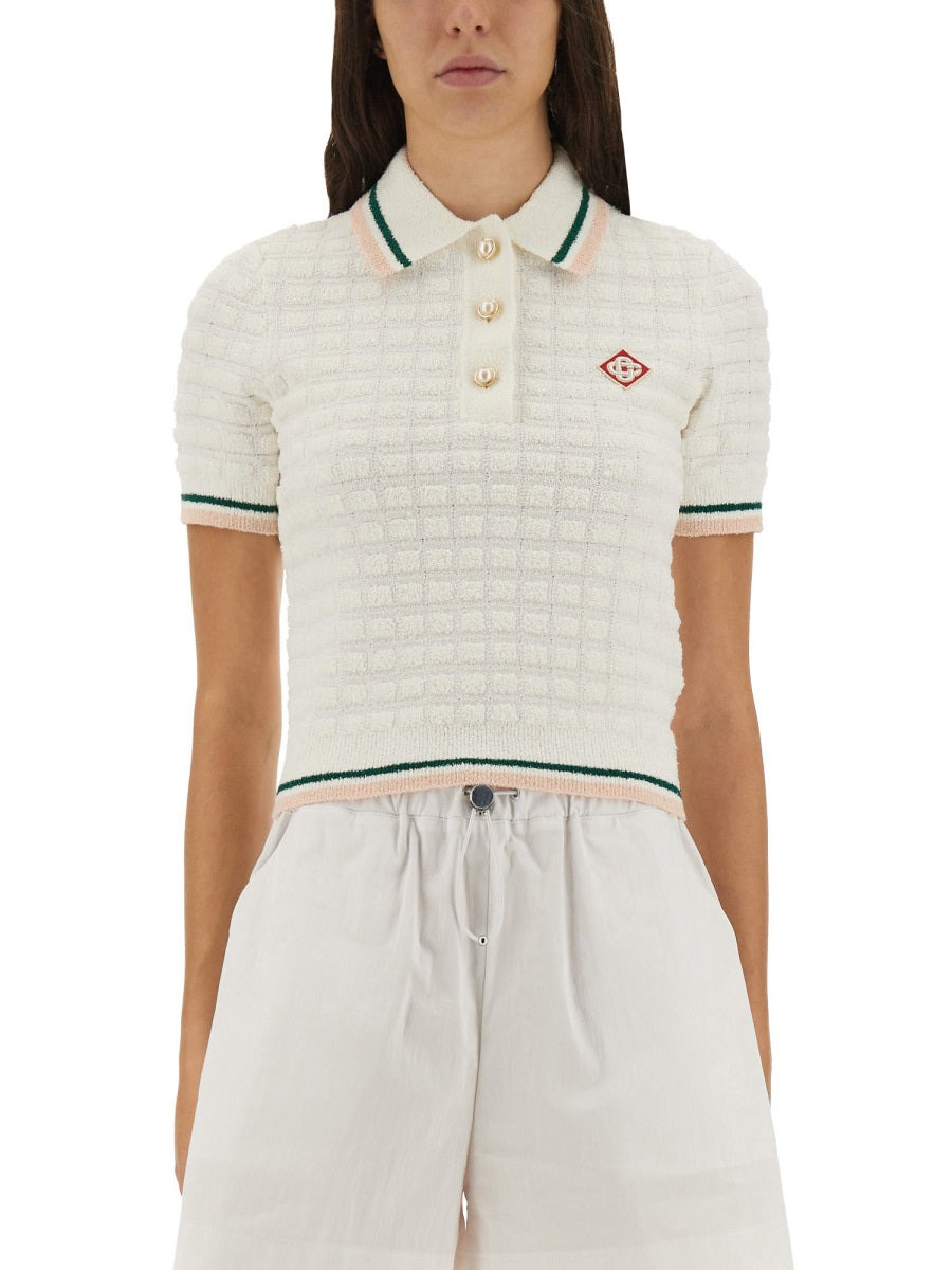 Cotton Bouclé Polo Shirt - 1