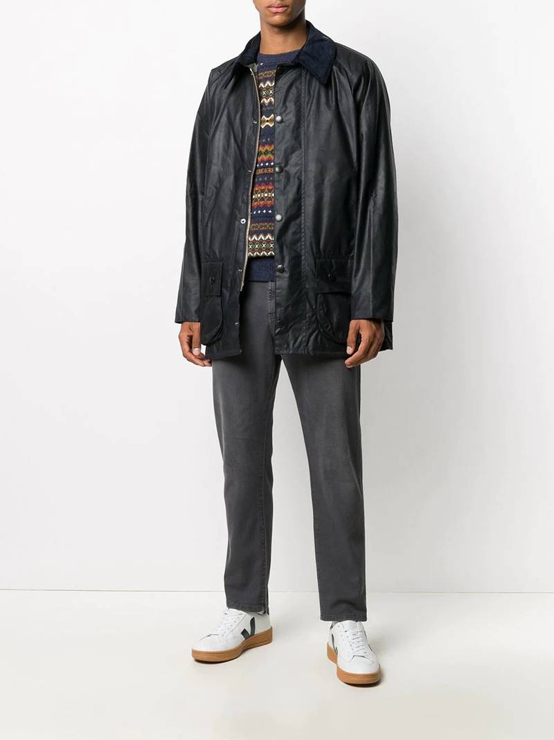 Barbour Beaufort snap-fastening jacket outlook