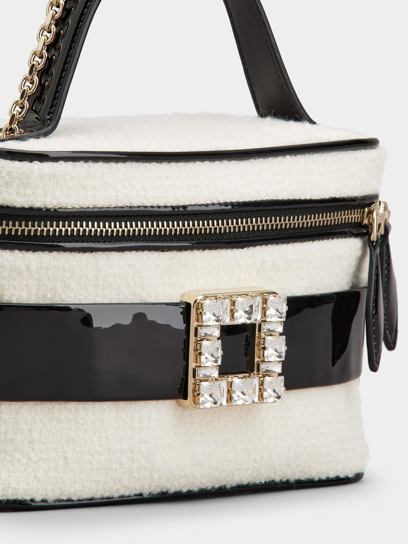 Roger Vivier Vanity Wool Strass Buckle Micro Bag in Fabric 8