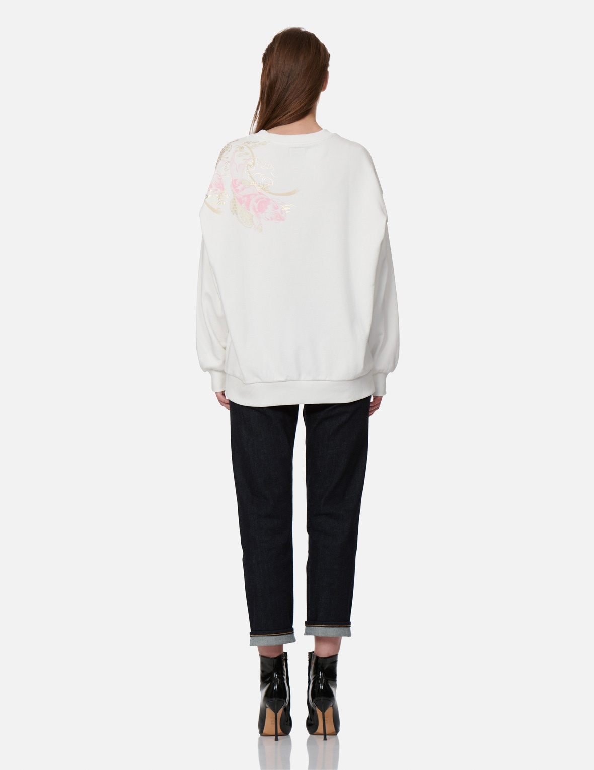 KAMON AND “KOI PLAYING IN THE WAVES” EMBROIDERY STRAIGHT-LEG JEANS - 5