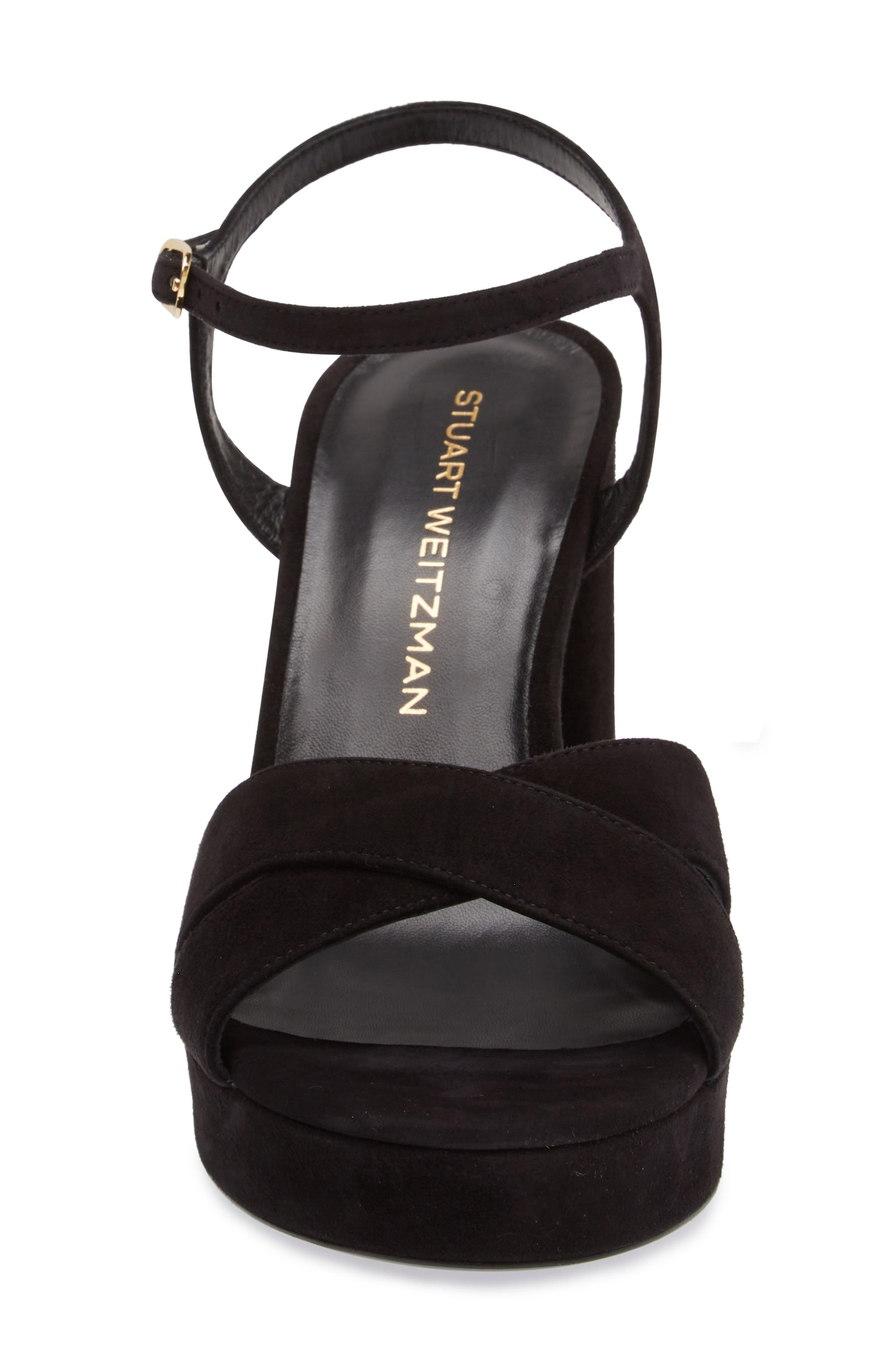 Stuart Weitzman Dayna Platform Sandal in Black Suede at Nordstrom - 4