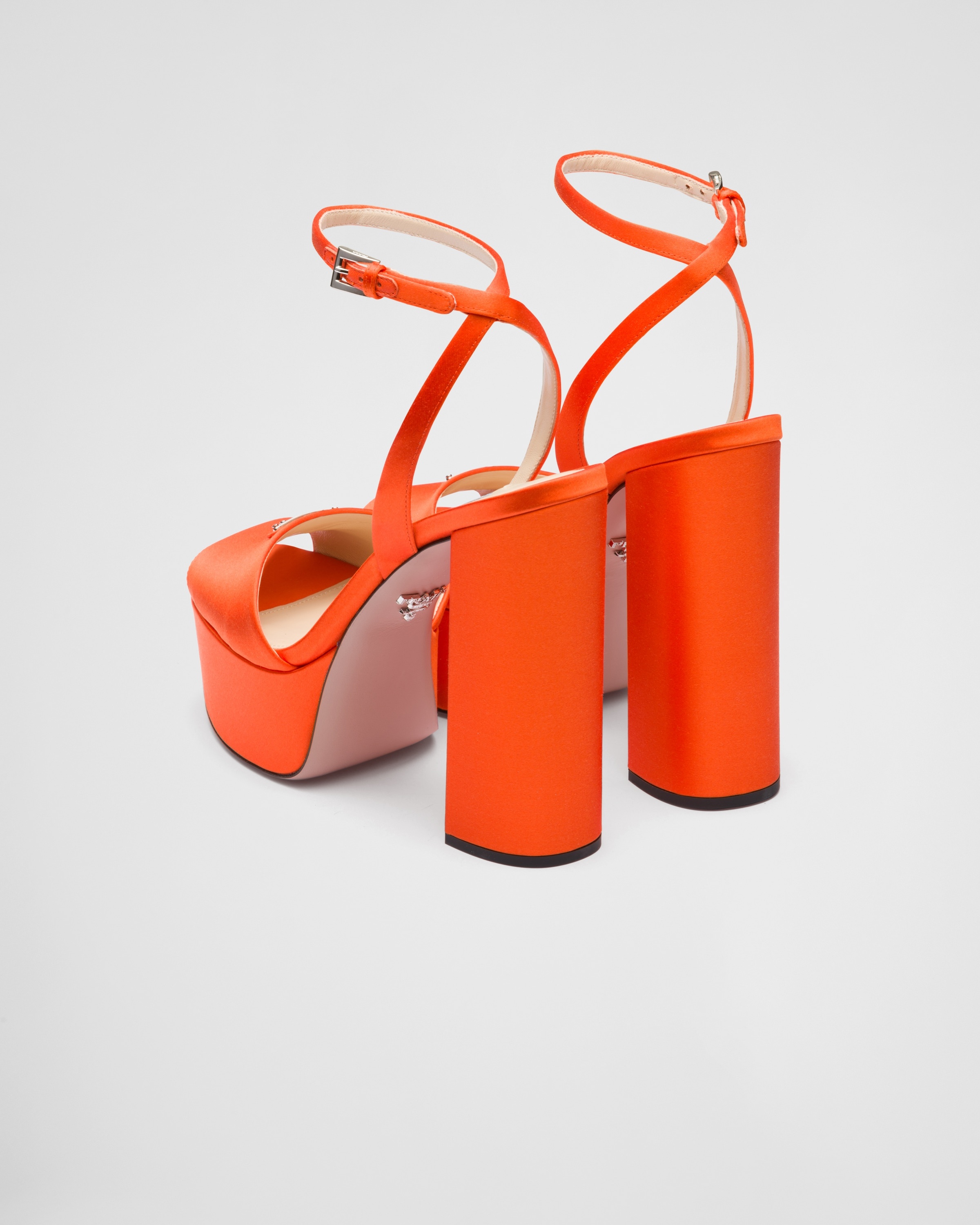 High-heeled satin sandals - 5