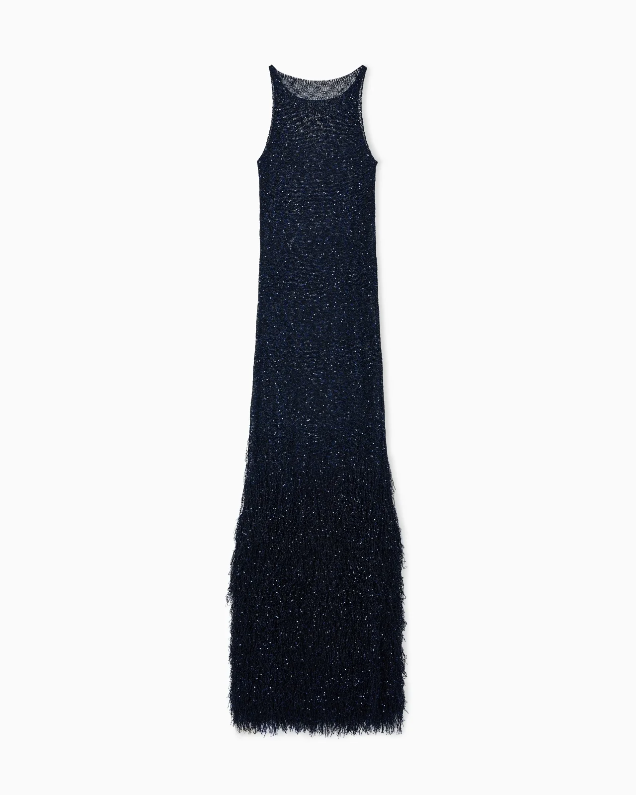 LONG DRESS IN A KNIT WITH SEQUINS - 1