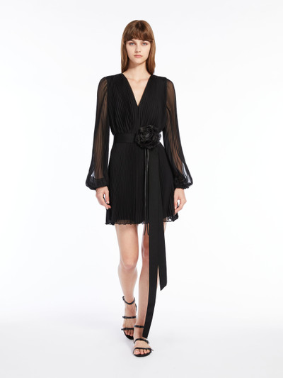 Max Mara VISITA Pleated chiffon mini dress outlook