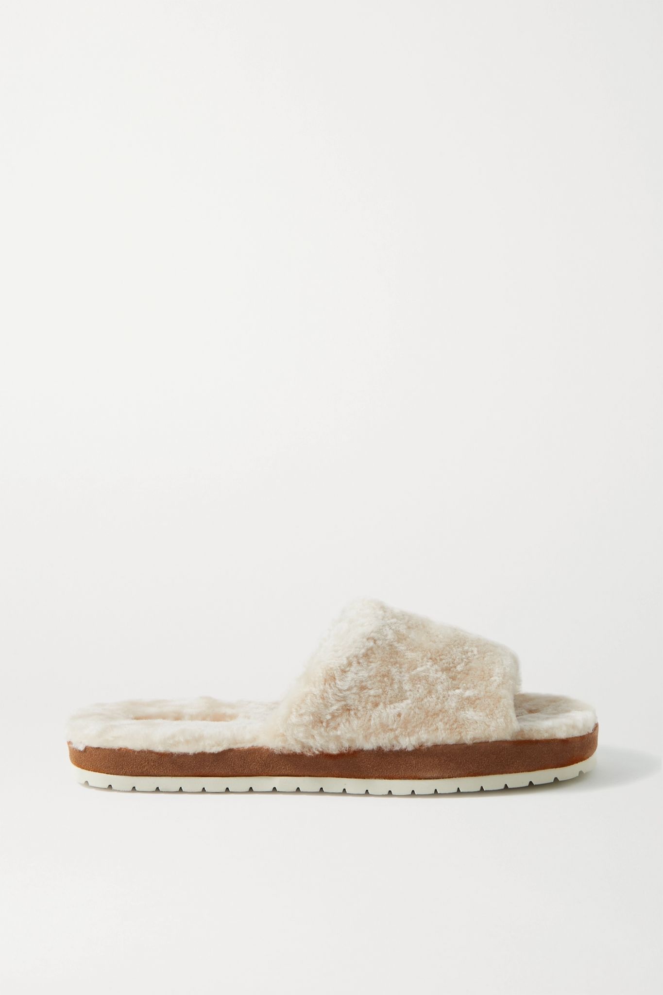 Kalina shearling and suede slides - 1