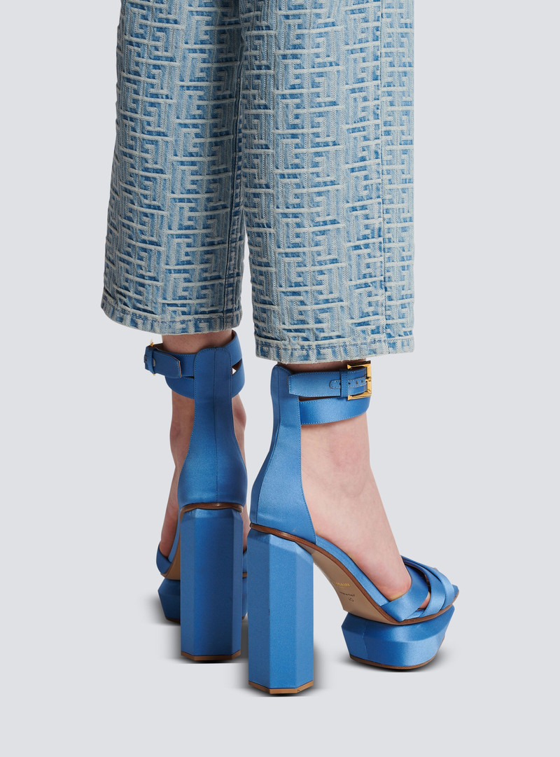 Balmain Ava satin platform sandals outlook
