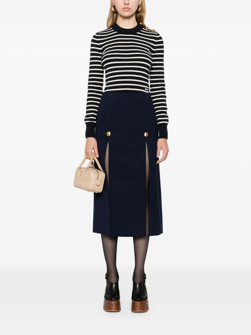 ribbed-knit striped jumper - 2