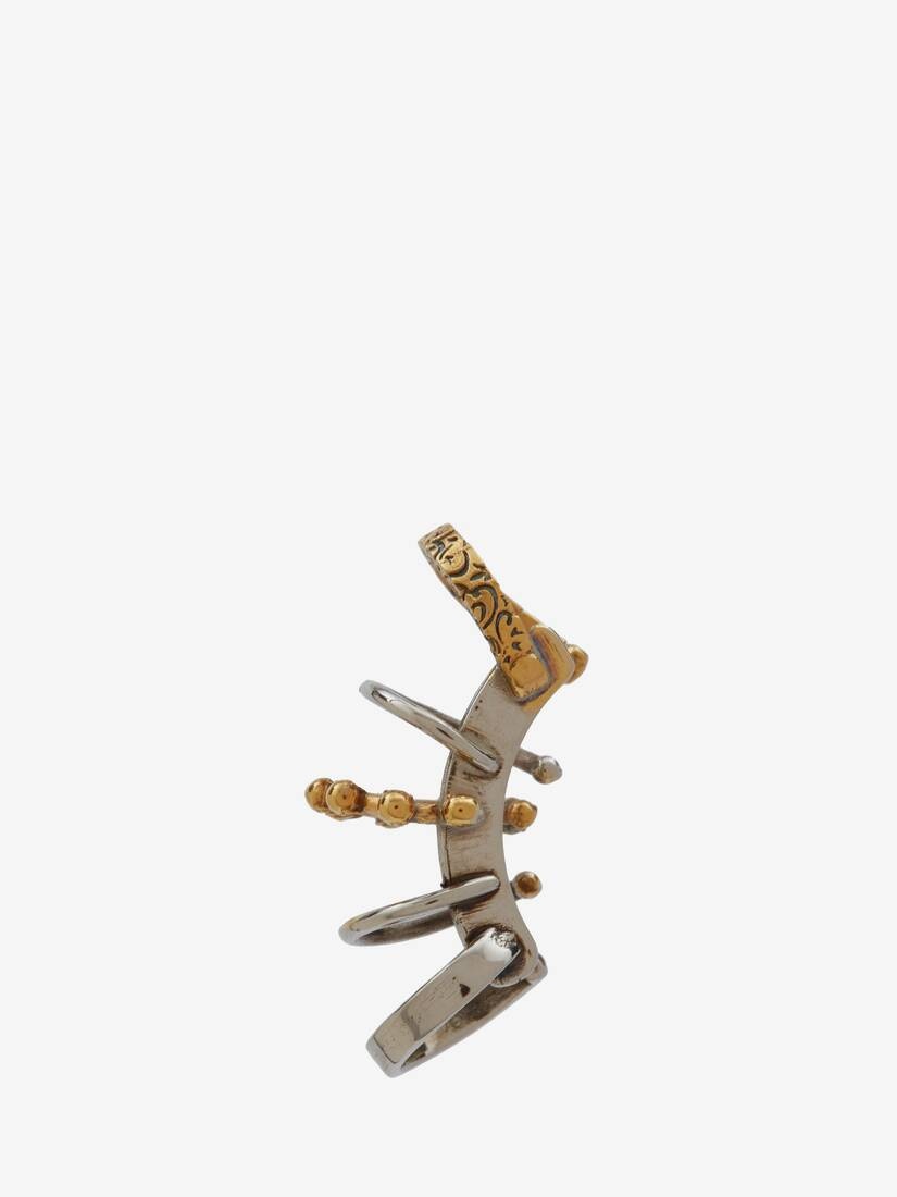 Punk Ear Cuff in Antique Silver - 3