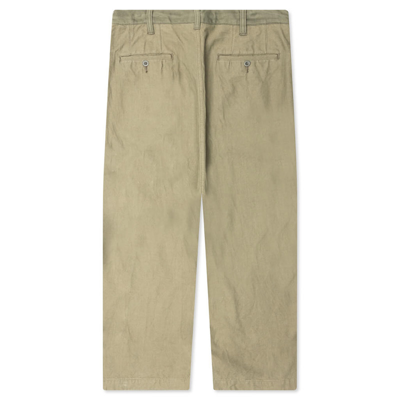 Comme des Garçons Homme CONTRAST COTTON PANTS - KHAKI outlook