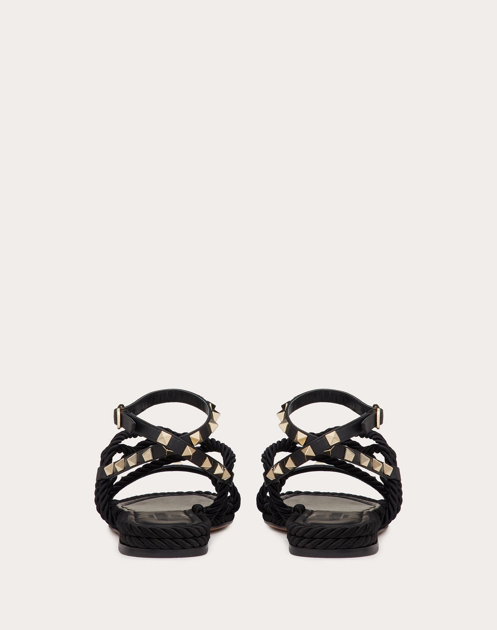 Rockstud Flat Ankle Strap Calfskin Sandal - 3