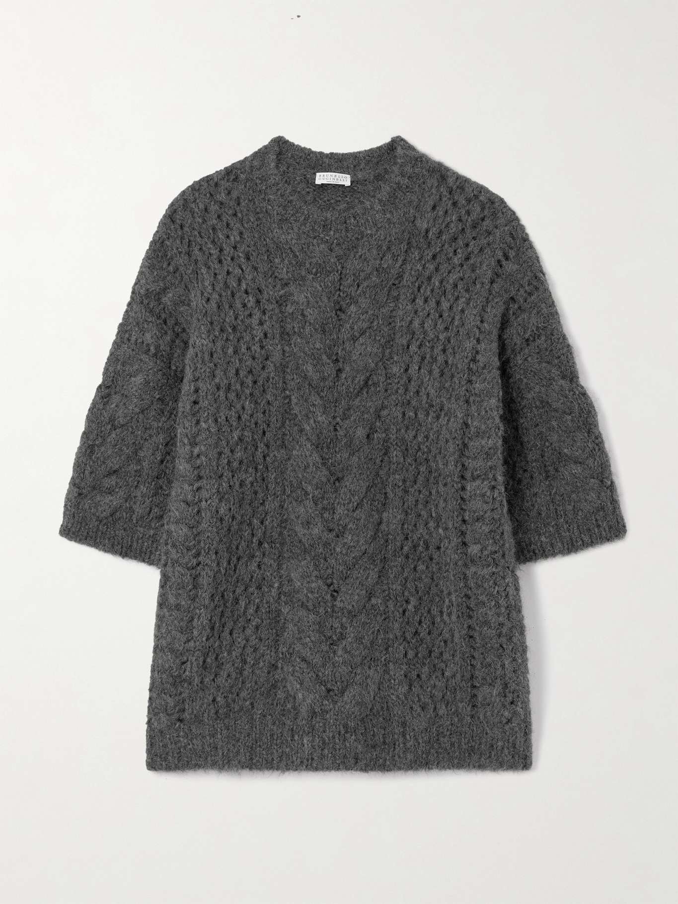 Cable-knit alpaca-blend sweater - 1