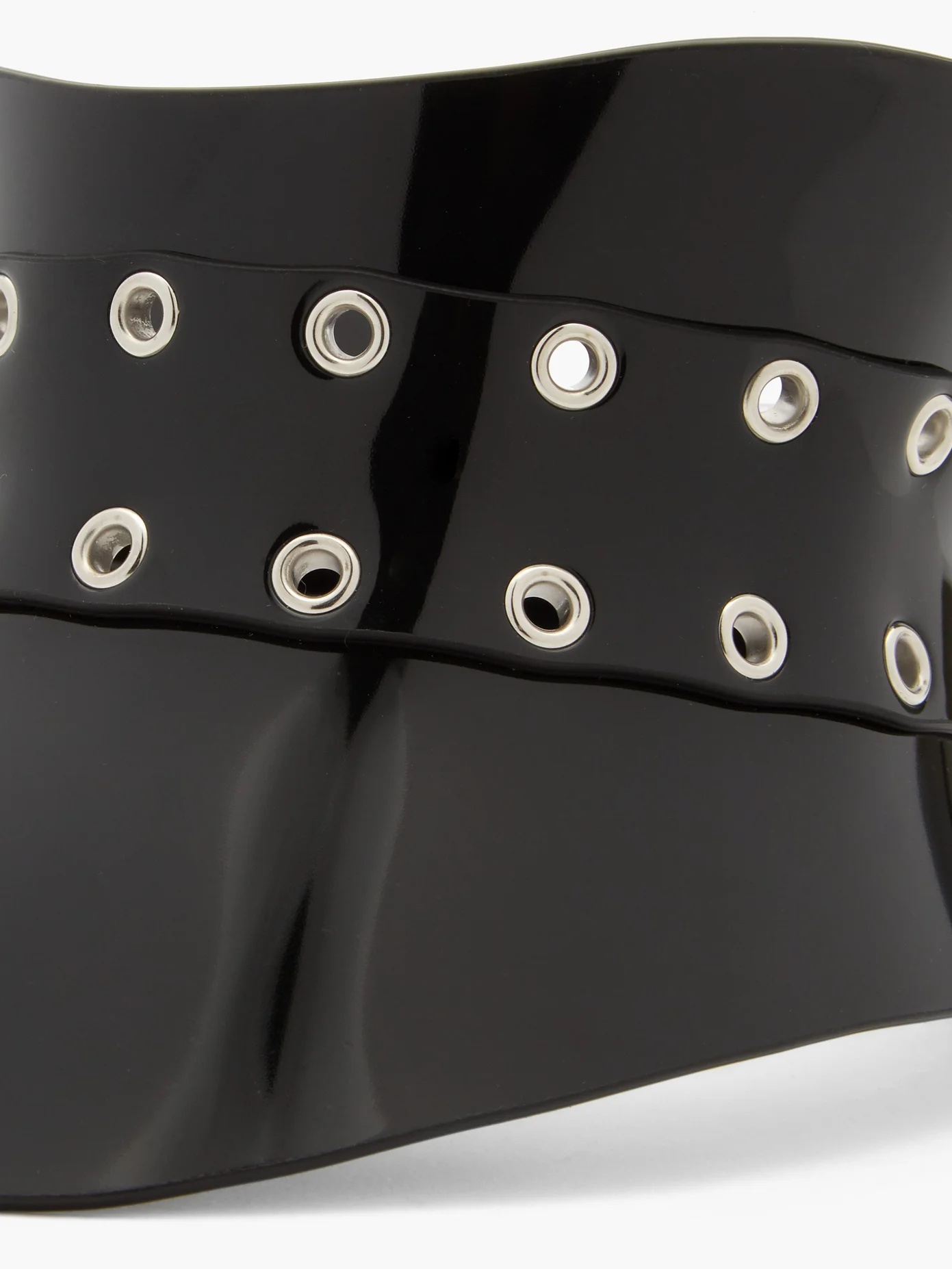 Eyelet-studded curved-resin collar choker - 4