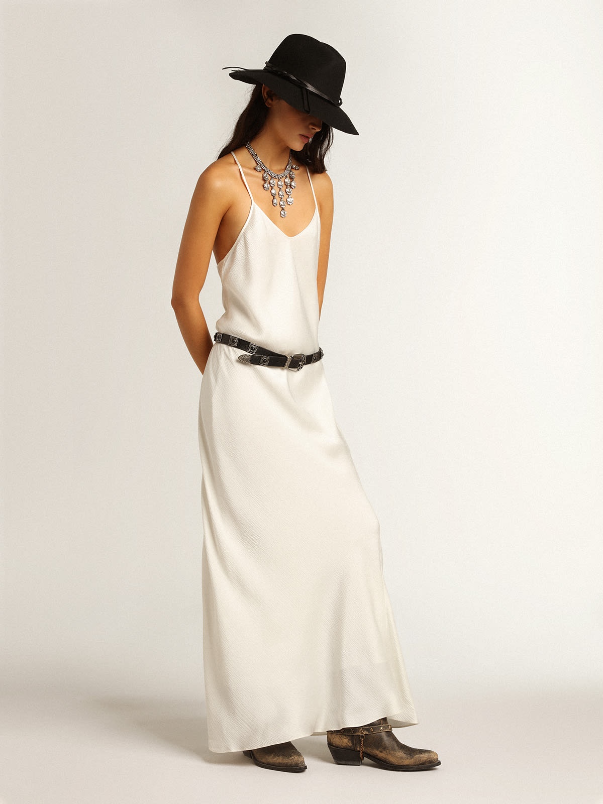 Parchment-colored slip dress - 3