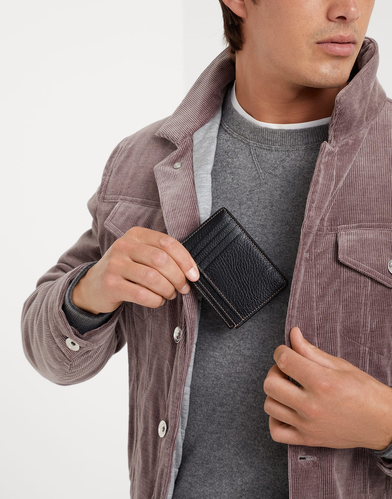 Grained calfskin slim card holder 4