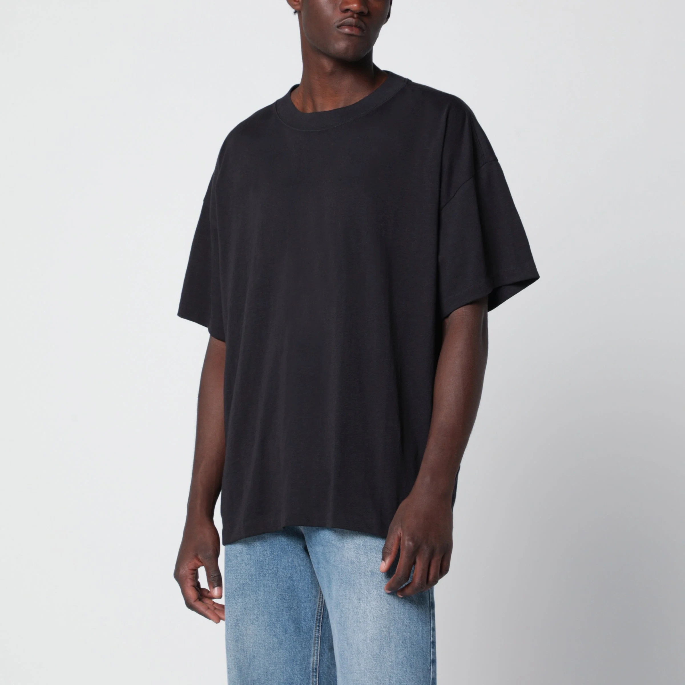 Washed black Merch cotton T-shirt - 1