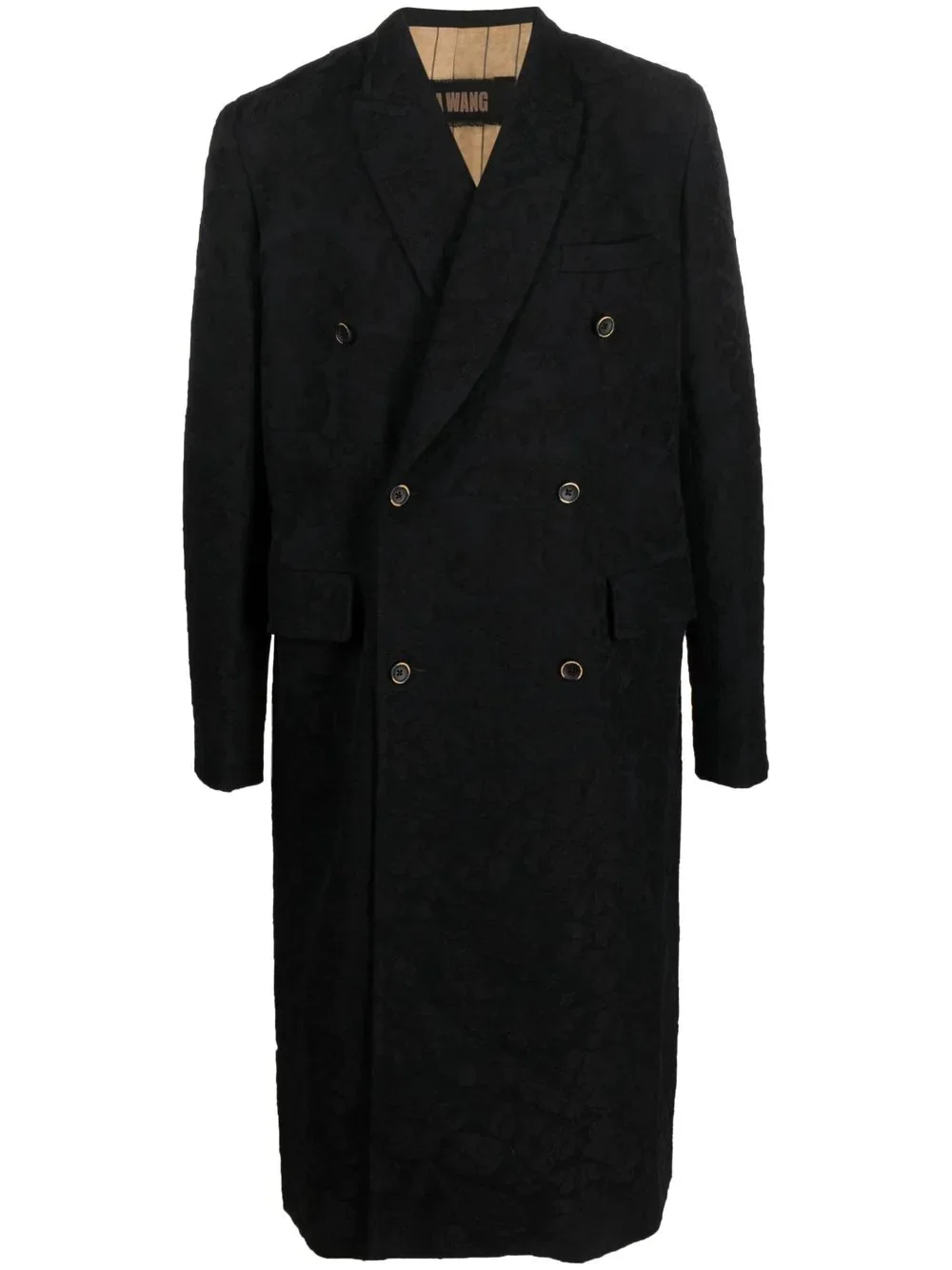 velvet effect double breasted coat - 1