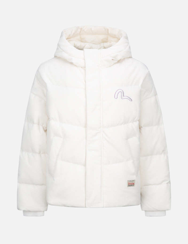 EVISU DENIM PATCHWORK CORDUROY DOWN JACKET outlook