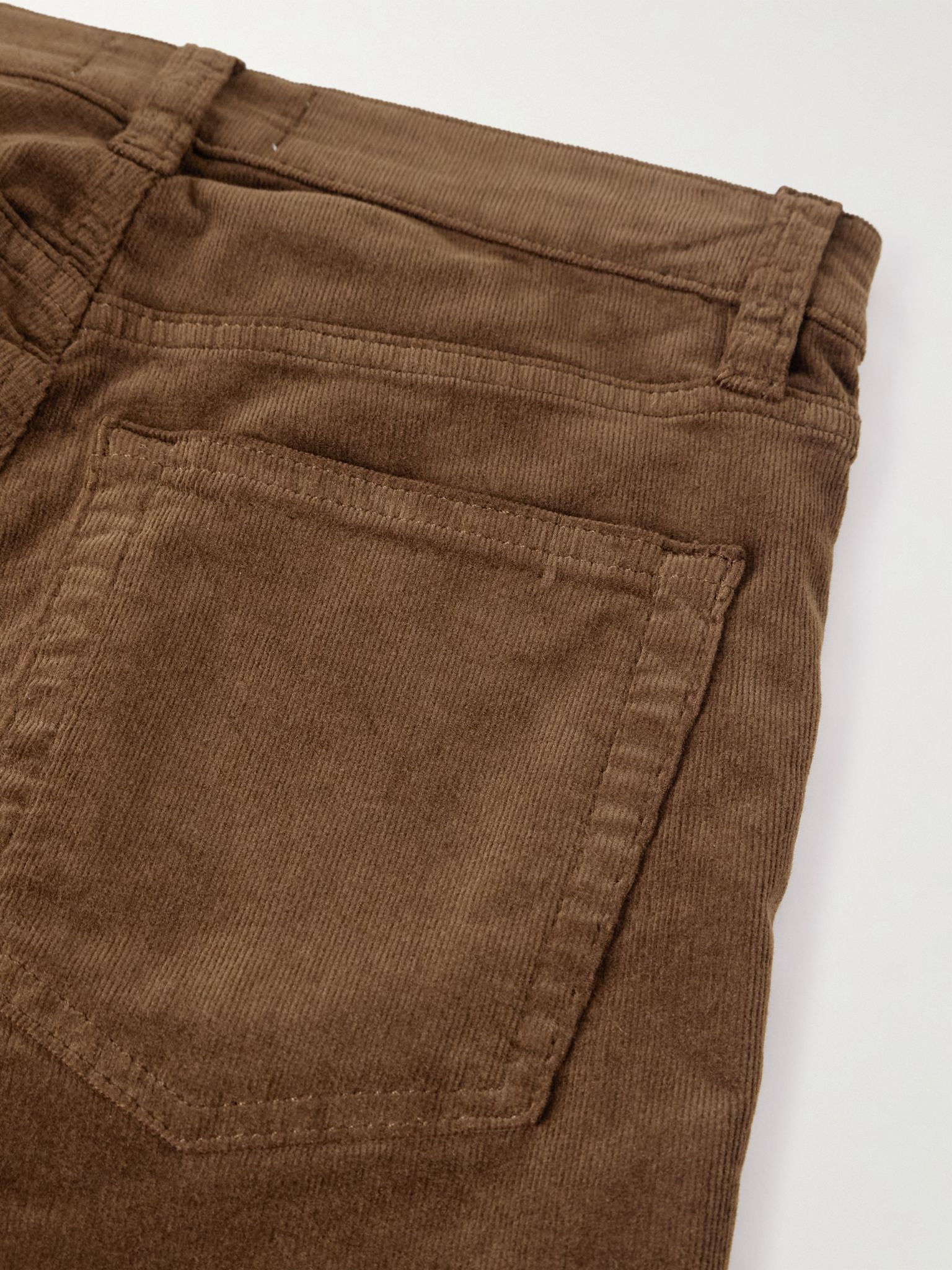 Cotton-blend corduroy flared pants Brown - 5
