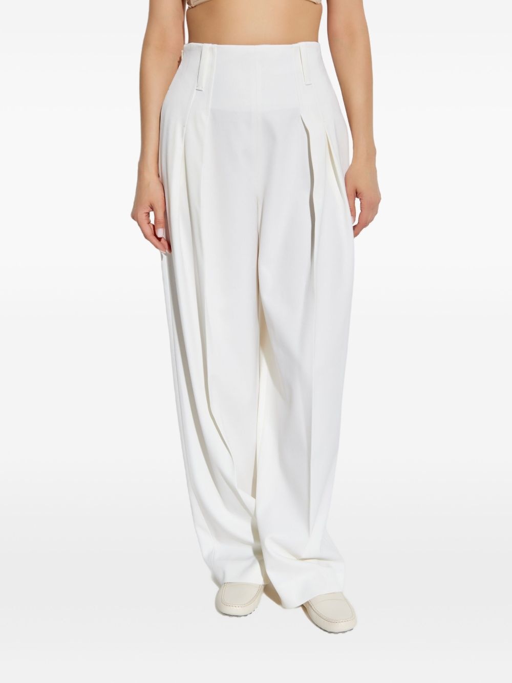 pleated wide-leg trousers - 3