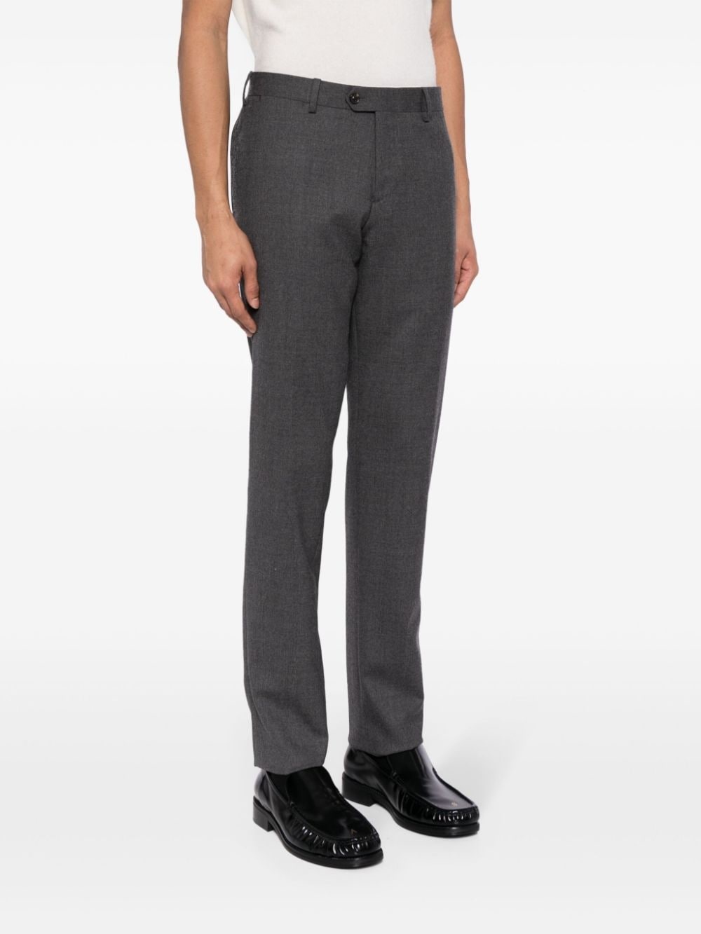pressed-crease mÃ©lange tailored trousers - 3