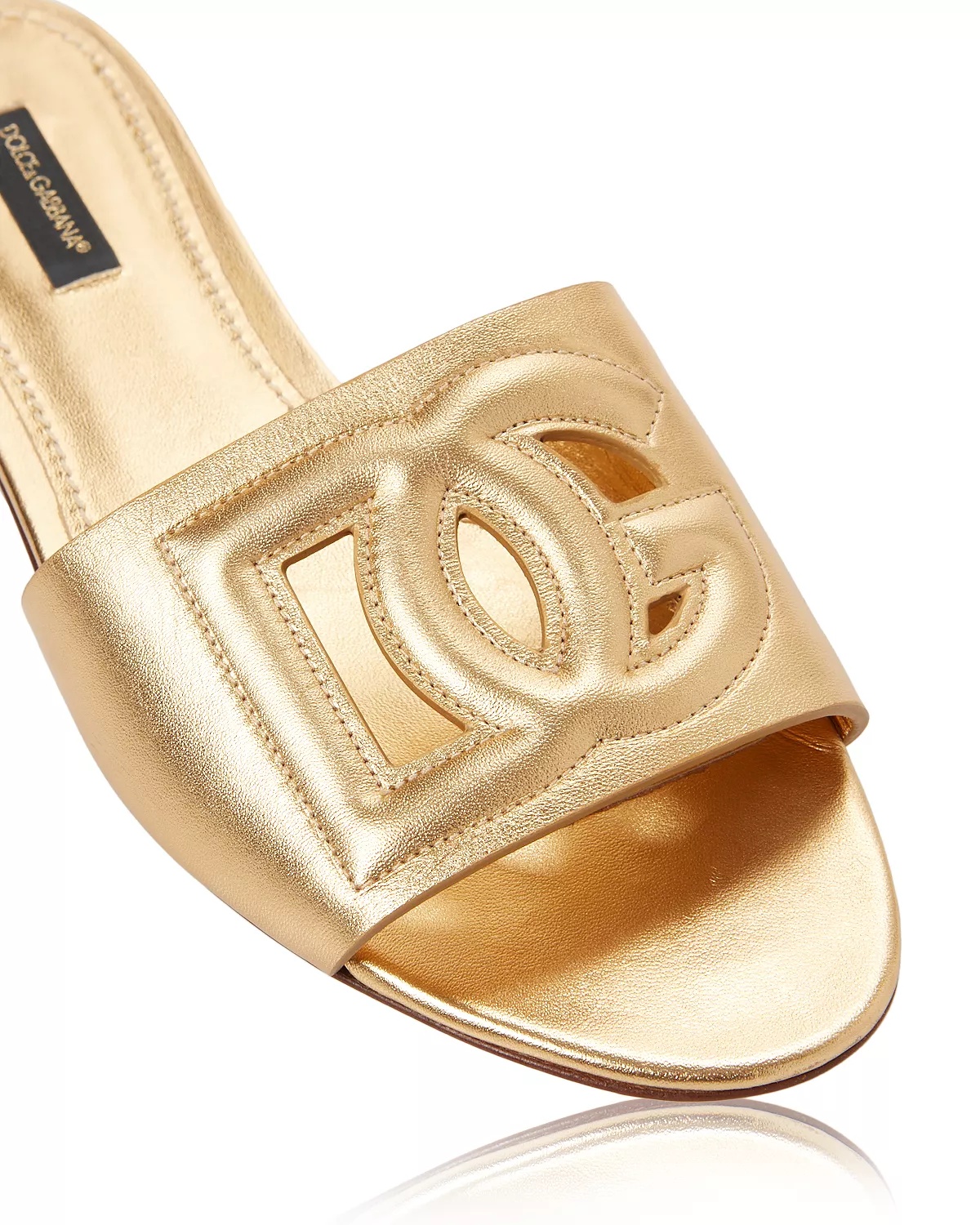 Women's Cutout Logo Flat Slide Sandals - 5