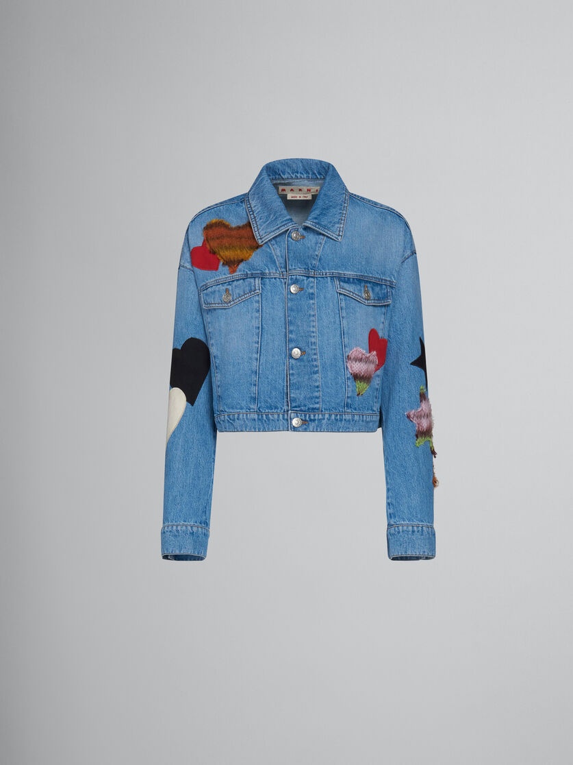 BLUE DENIM JACKET WITH PATCHES - 1
