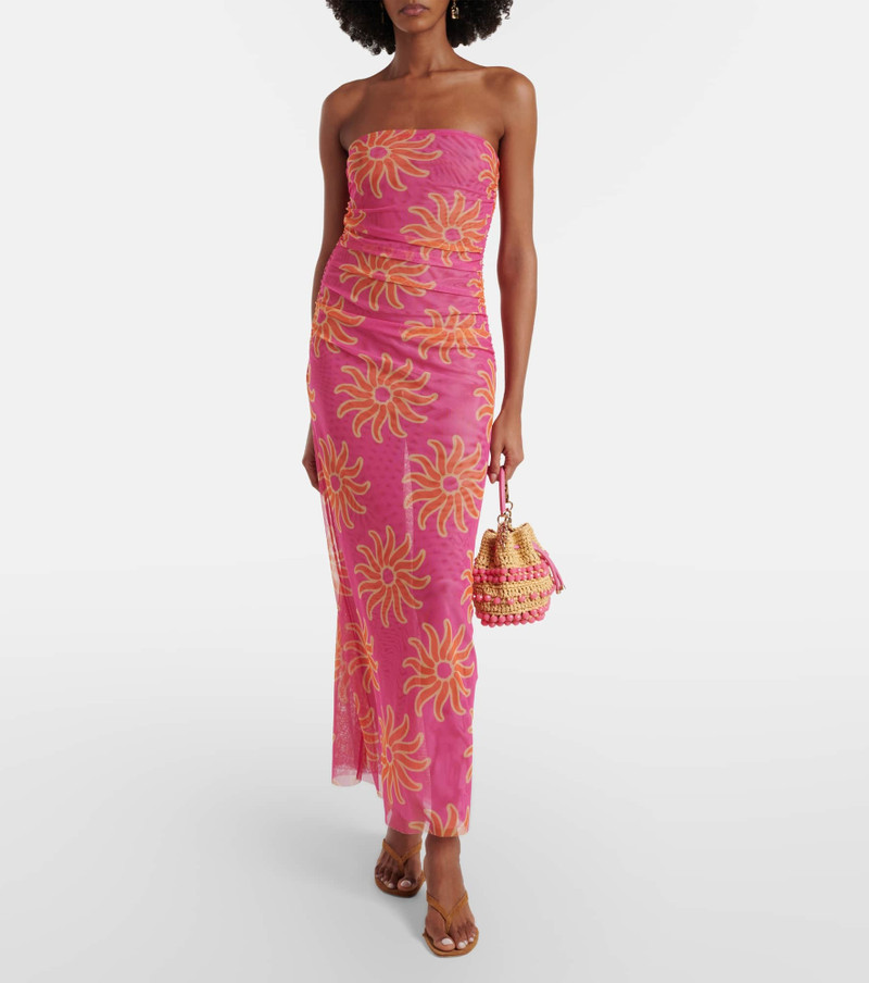 CALA de la CRUZ Daphne printed mesh midi dress outlook