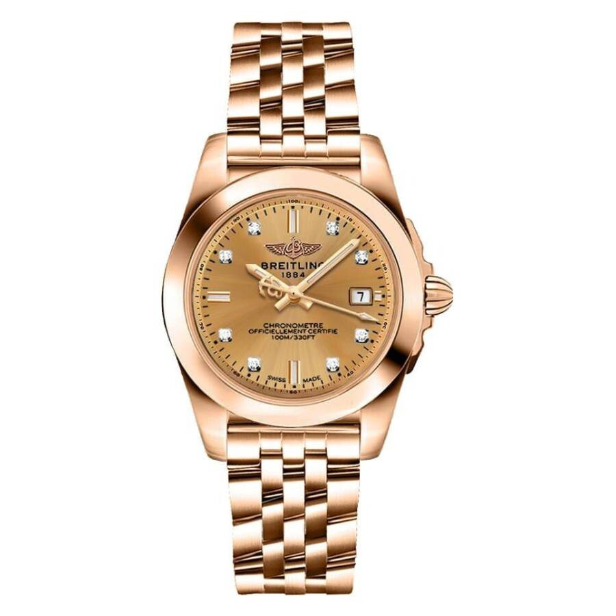 Breitling Galactic Quartz Chronometer Diamond Gold Dial Ladies Watch H7133012/H550 - 1