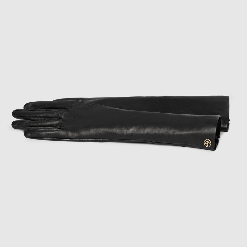 GUCCI Leather gloves with Double G outlook