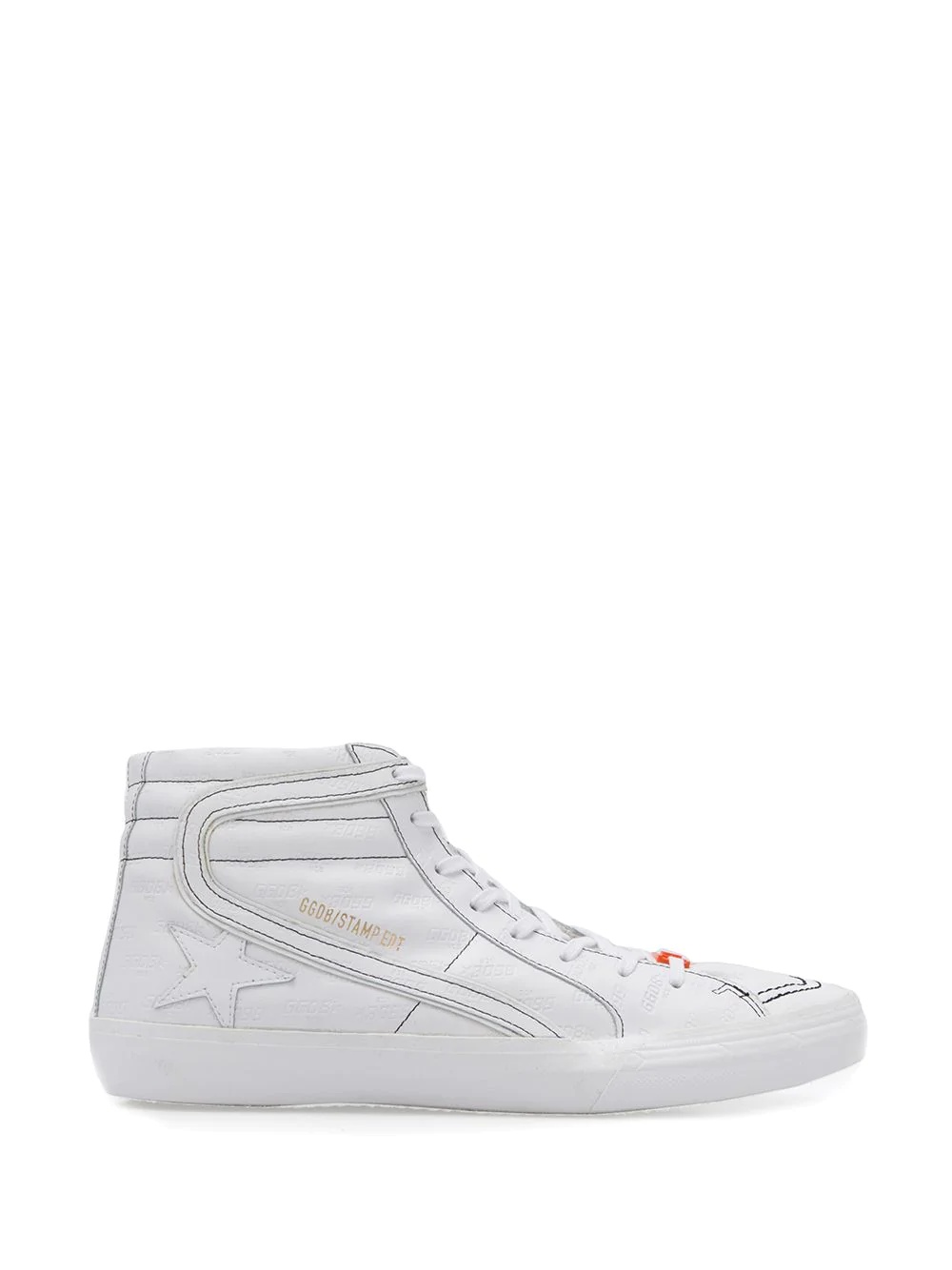 Slide embossed mid-top sneakers - 1