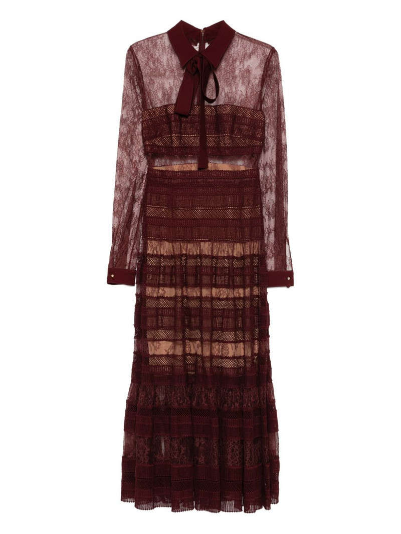 lace shirt-collar midi dress 1