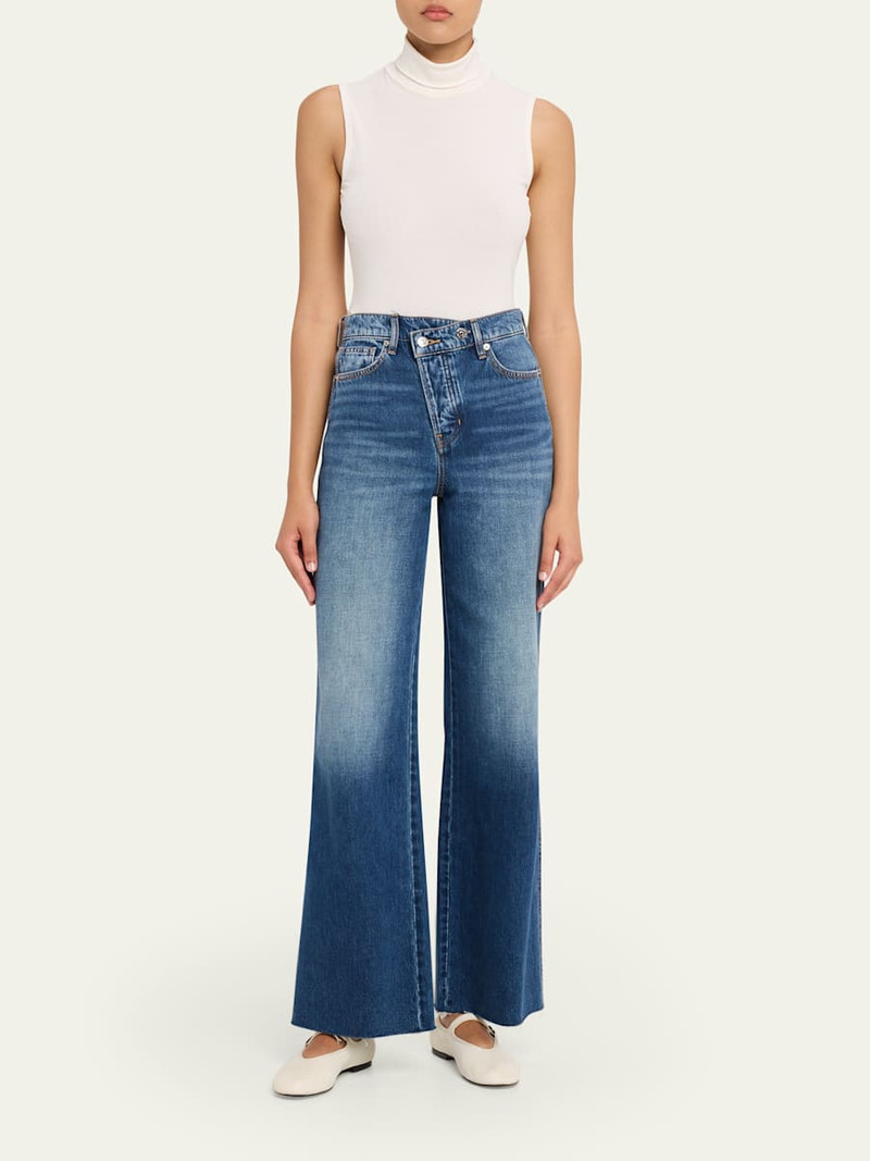 VERONICA BEARD Taylor High-Rise Wide-Leg Crossover Jeans outlook