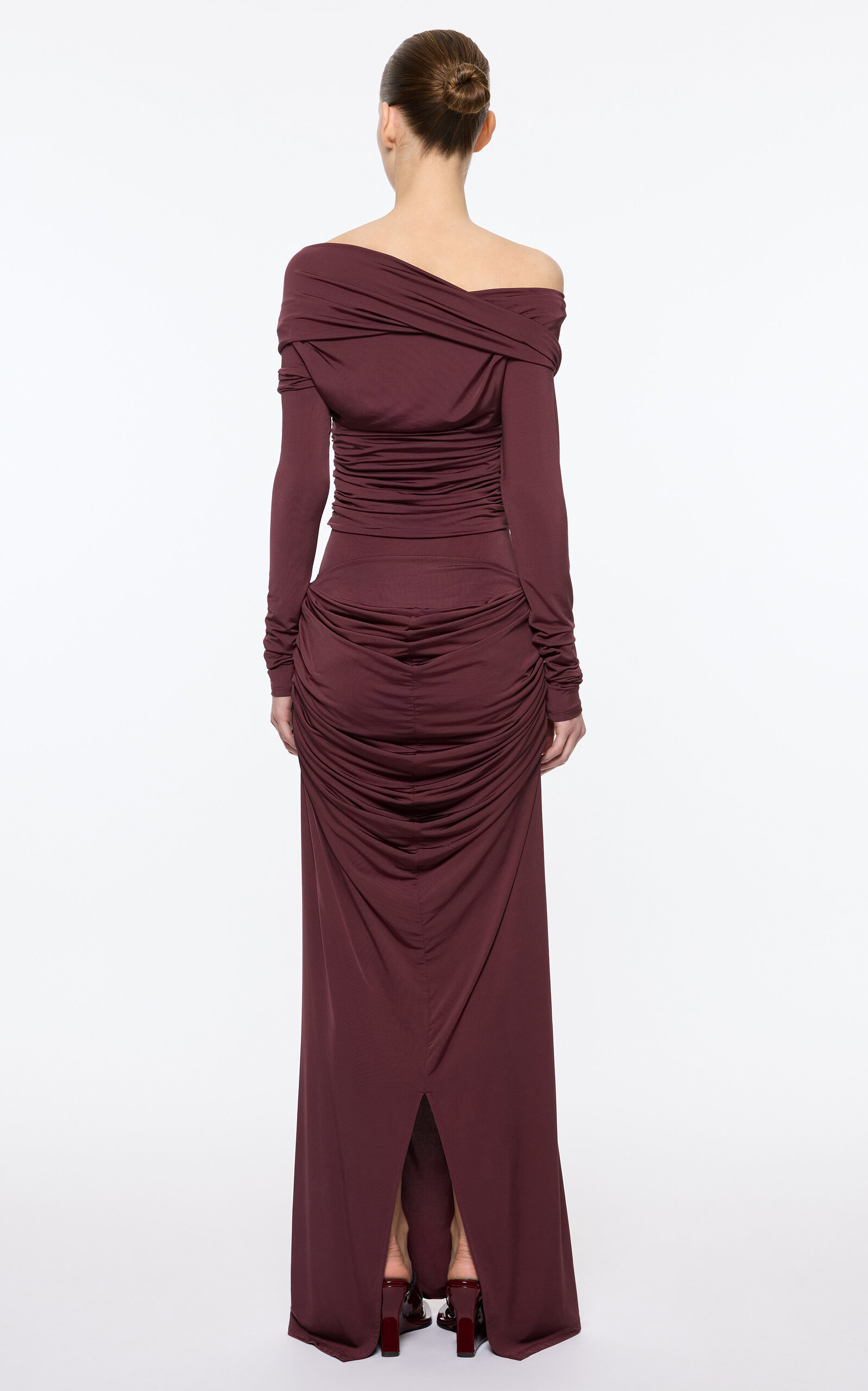 Raffy Draped Maxi Skirt red - 4