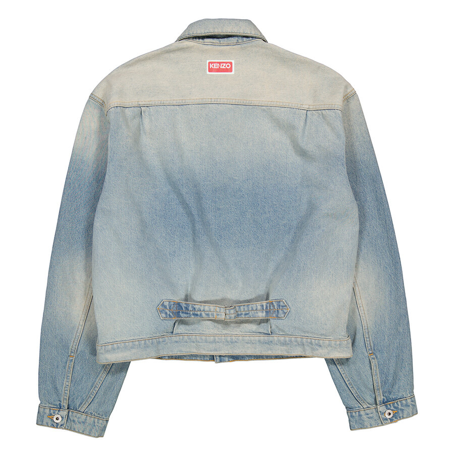 Kenzo Men's Faded Blue Bleach Dirty Trucker Denim Jacket - 6