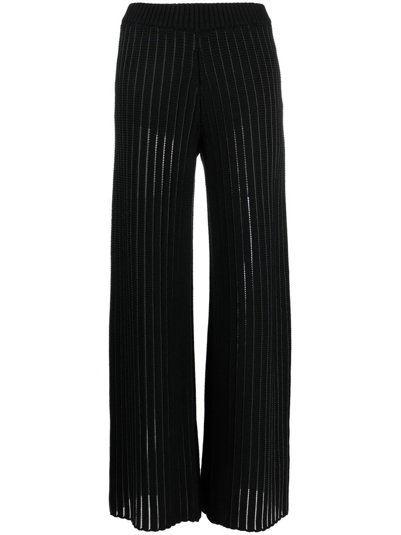 chunky-knit wide-leg trousers 1