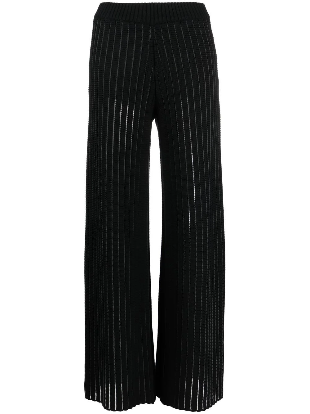 chunky-knit wide-leg trousers - 1