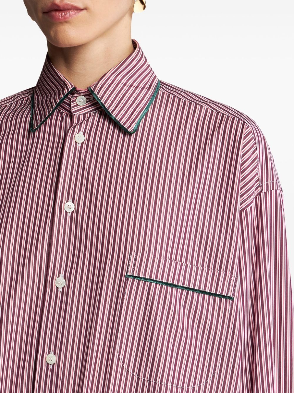 striped poplin shirt - 5