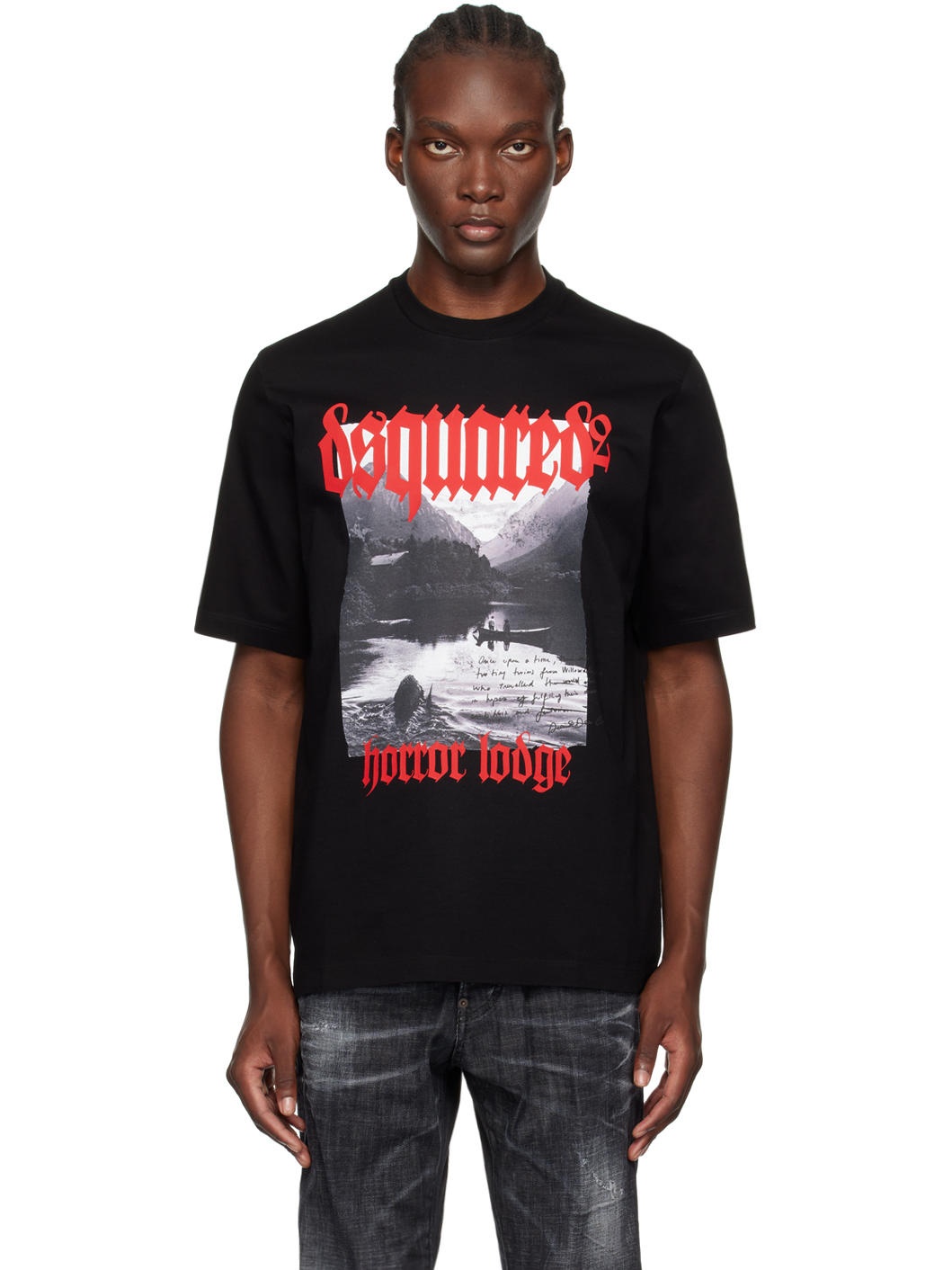 新作コレクション【DSQUARED2】GOTHIC PRINT LOOSE FIT T-SHIRT DSQUARED2 Black Loose Fit T-Shirt | ssense | REVERSIBLE
