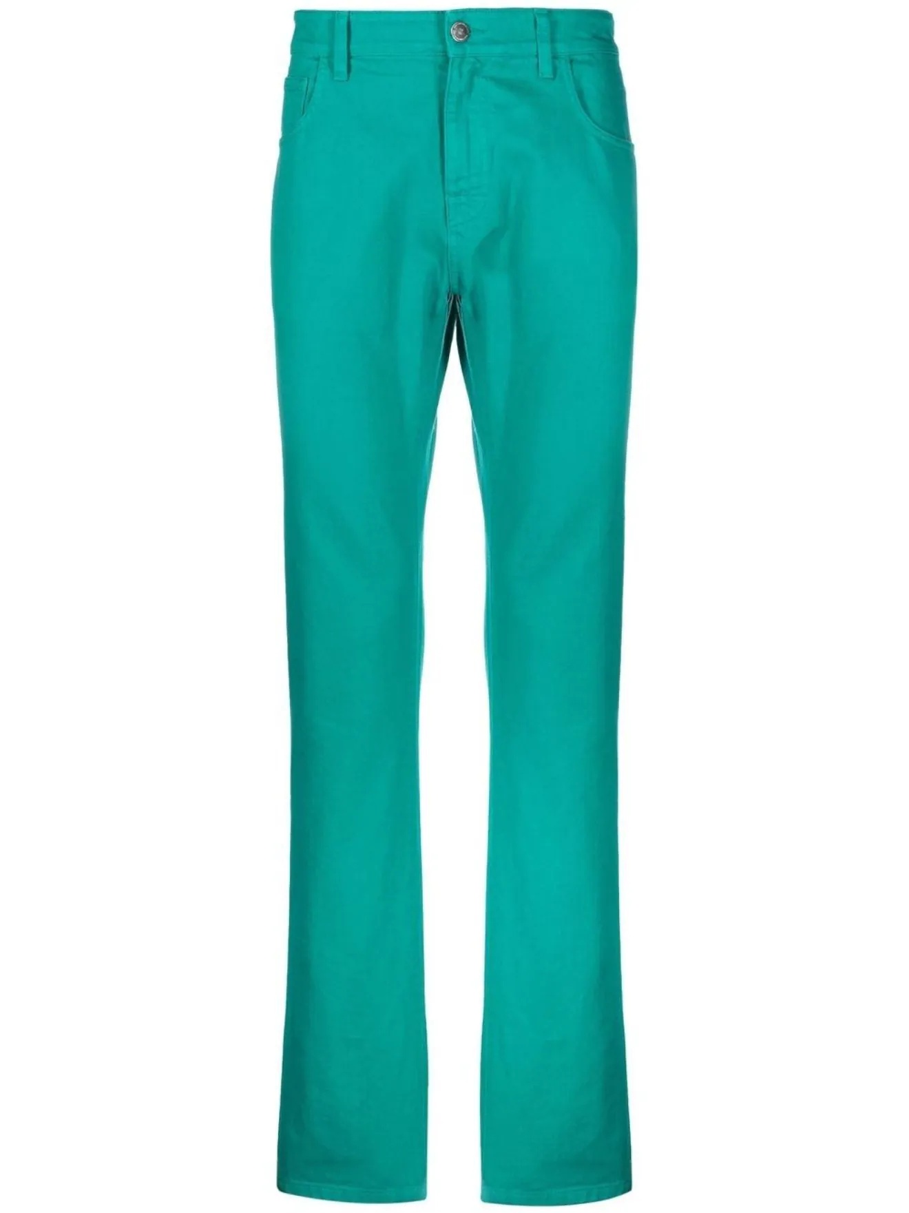 logo-patch straight-leg trousers - 1