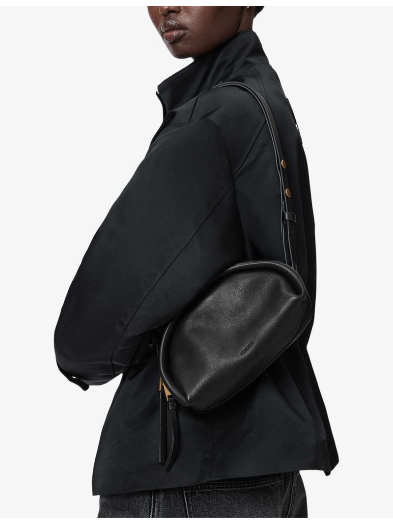 ALLSAINTS Rosalie Curved Leather Cross-Body Bag outlook