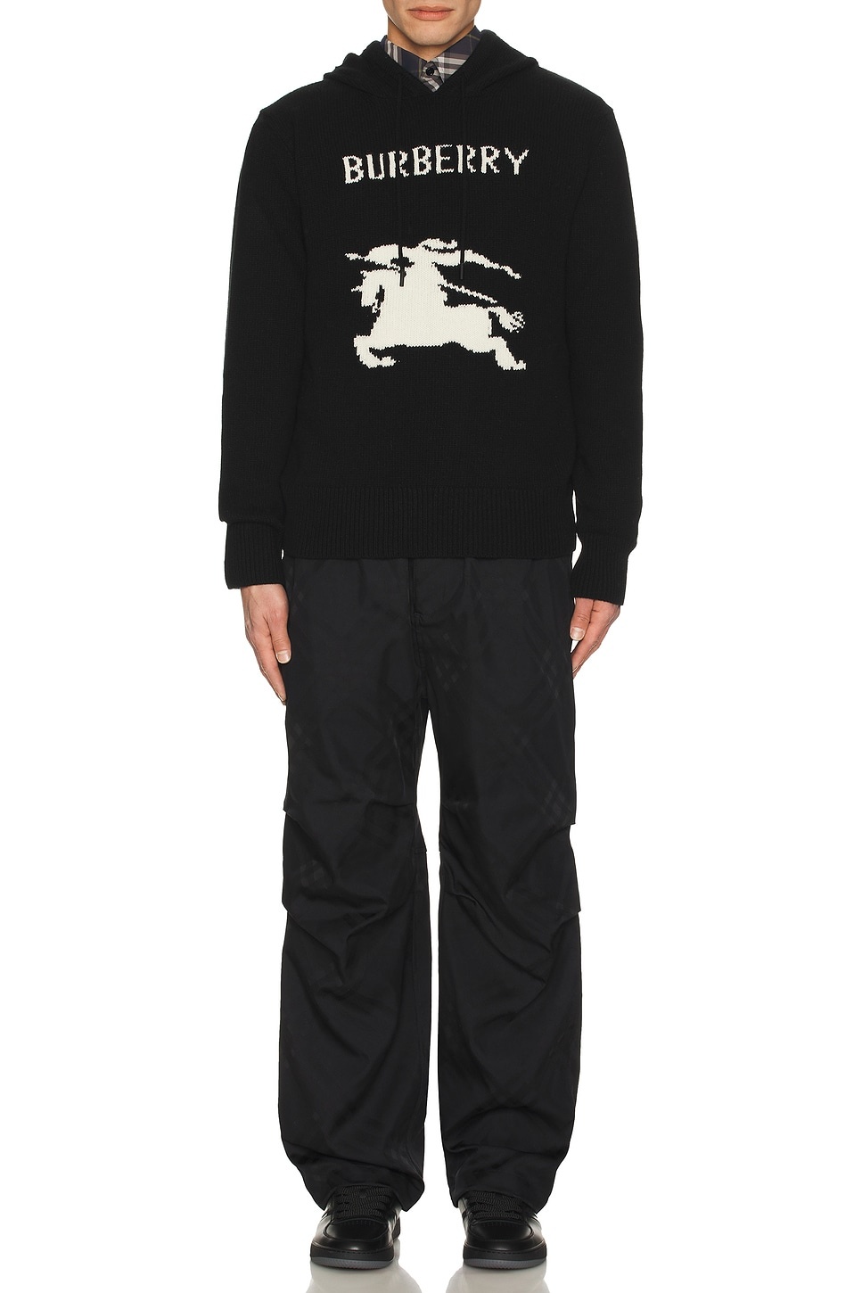 Check Nylon Cargo Trousers - 6