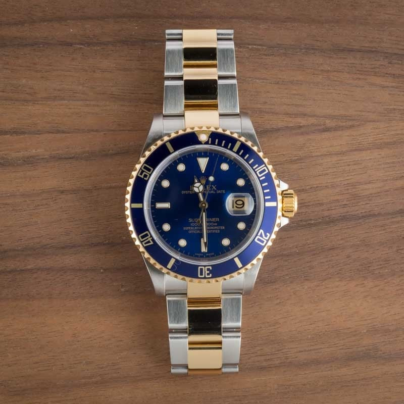 Pre-owned Rolex Submariner Ref 16613T Blue Dial - 6