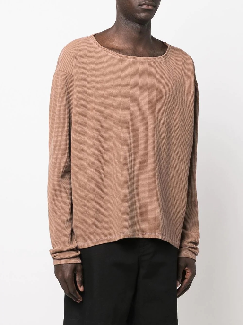 textured round-neck jumper - 3