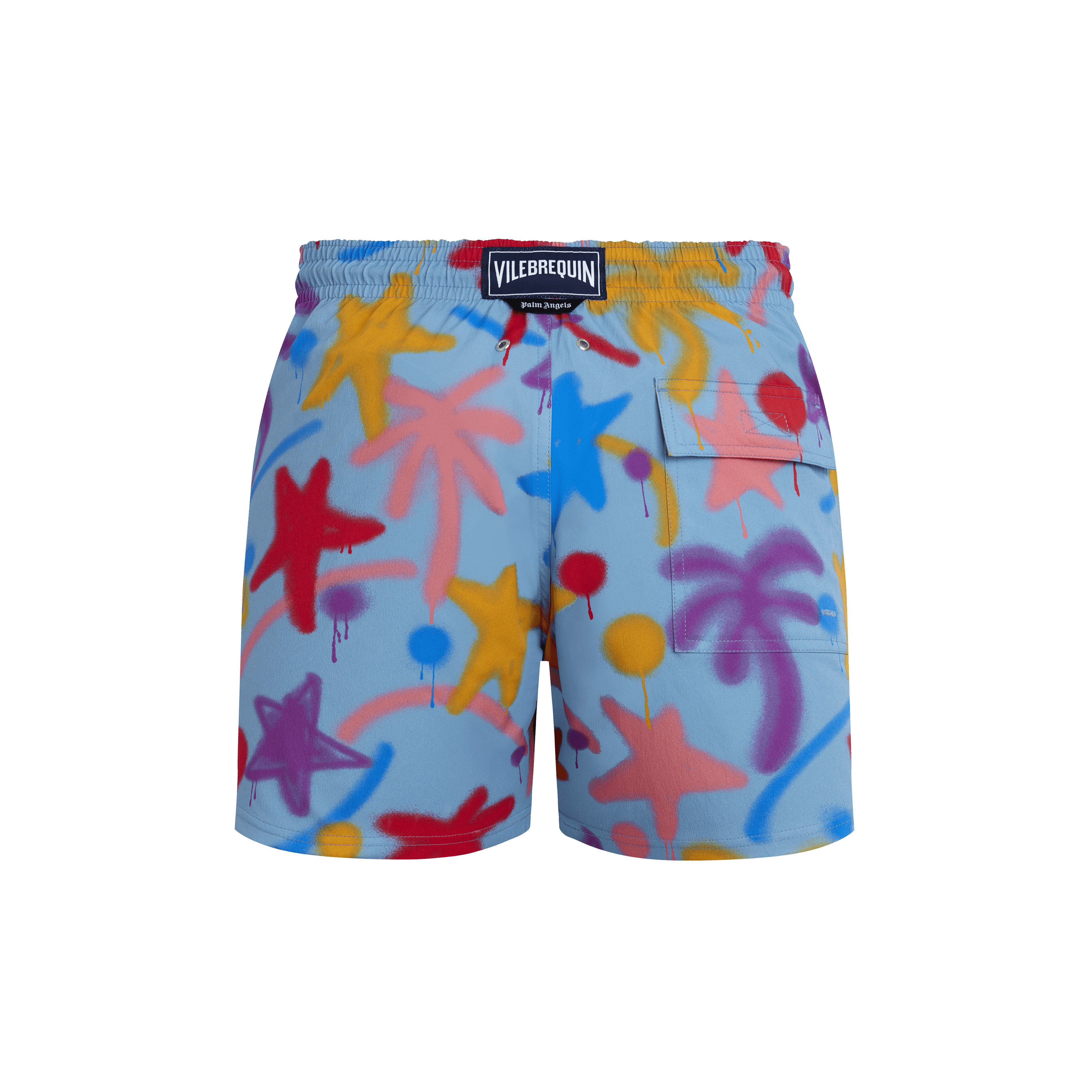 Men Stretch Short Swim Shorts Spray Paint - VBQ x Palm Angels - 2