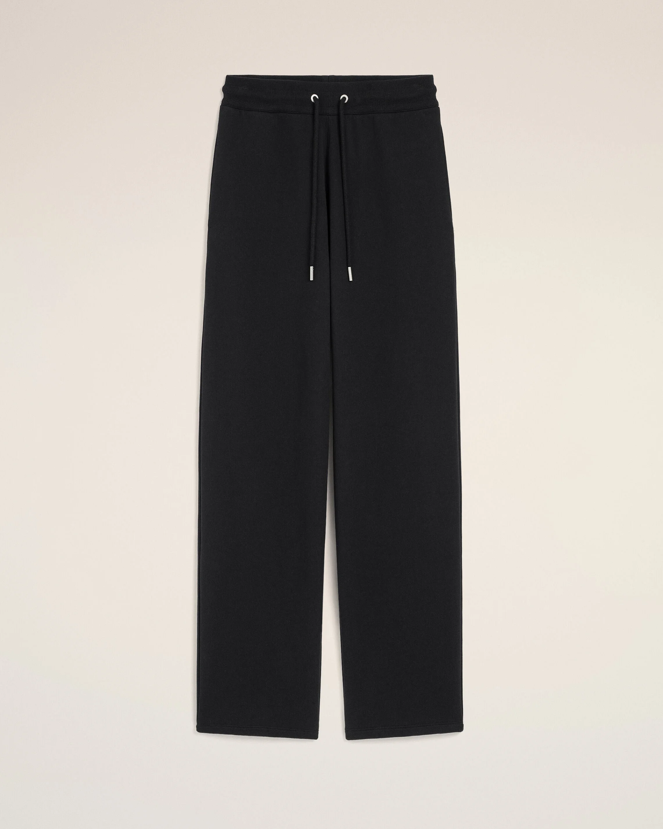 BLACK COTTON TRACK PANTS WITH AMI DE COEUR - 1