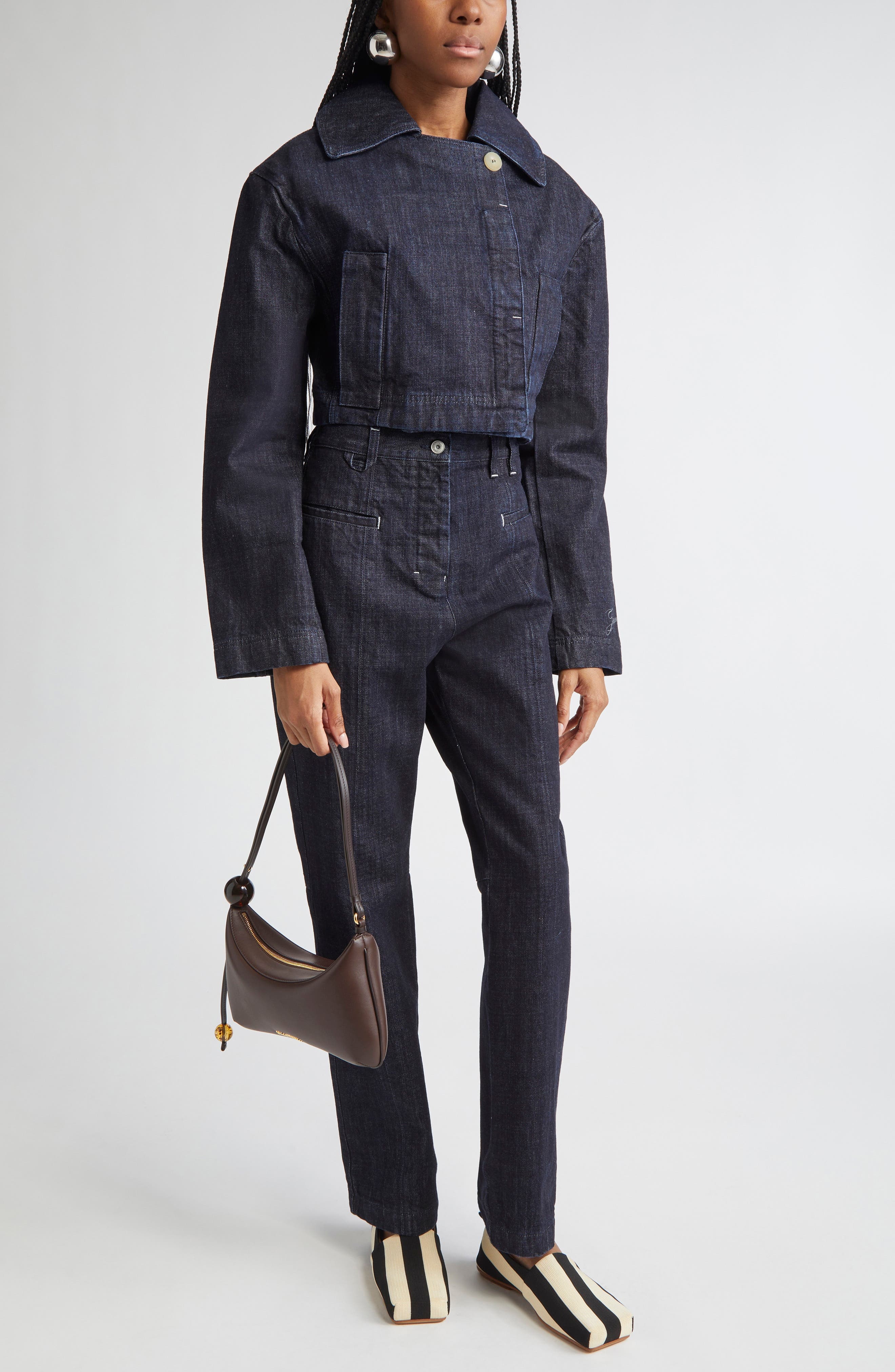 Jacquemus Le De-Nîmes Norma Straight Leg Jeans in Dark Navy at Nordstrom - 2