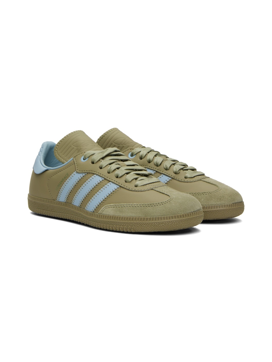 Taupe & Blue Humanrace Samba Sneakers - 4