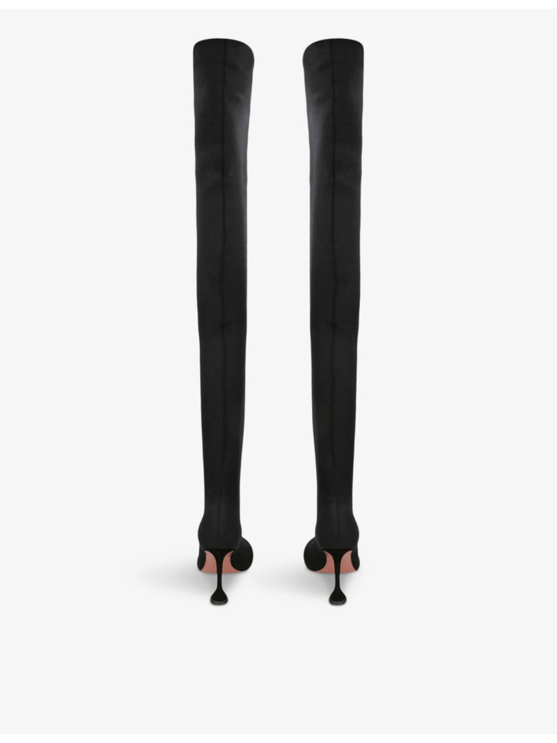 Amina Muaddi Veneda Stretch knee-length woven boots outlook